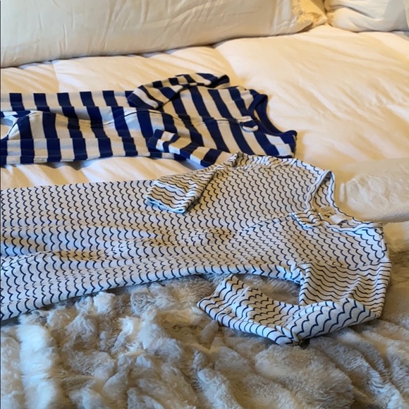 Baby Gap PJ’s 18-24 M Blue & White Waves & Stripes - Picture 4 of 8